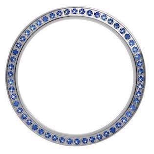 Sølv topring med 54 smukke blå safirer fra Christina Jewelery & Watches